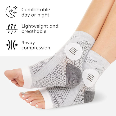 BraceAbility Neuropathy Socks for Women and Men - Toeless Compression Foot Neuropathy Socks, Peripheral Neuropathy Socks, Diabetic Neuropathy Sock...