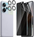 [2+2pack For Xiaomi Redmi Note 13 Pro+ Flexible Privacy Screen Protector(Not Tempered Glass) and Camera Lens Screen Protector,Anti-Spy Flexible TP...