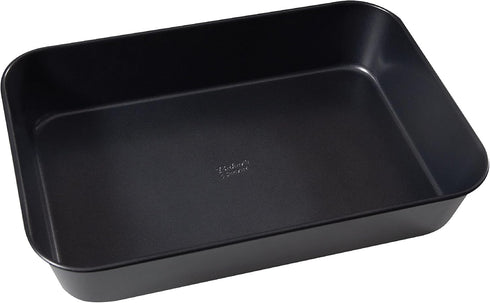 Baker's Secret Nonstick Roaster Pan 15" x 9" Curved Corners, 0.9mmm Thick Carbon Steel Oven Roasting Pan 2 Layers Food-Grade Coating, Non-stick Pa...