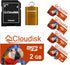 Pack of 5 Parrot-Prime Micro SD Card 2GB Flash Memory Card C6 with SD Adapter, Card Reader (2GB)...
