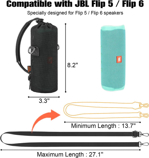 Desing Wish Speaker Carrying Case Compatible with JBL Flip 5/ Flip 6 - Portable Bluetooth Speaker, Anti Scratch Flip5 Flip6 Protector Case Bag Cro...