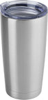 DOMICARE 20oz Stainless Steel Tumbler Bulk with Lid, Double Wall Vacuum Insulated Travel Mug, Powder Coated Coffee Cup, Stainless Steel, 1 Pack...