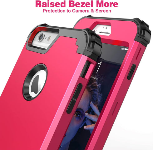 IDweel for iPhone 6S Plus Case with Tempered Glass Screen Protector, for iPhone 6 Plus Case, 3 in 1 Shockproof Slim Hybrid Heavy Duty Hard PC Cove...