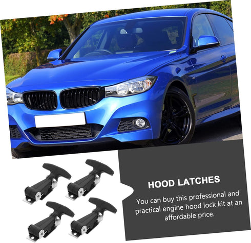 BESPORTBLE 4pcs T-Lock Buckle T Handle Boat T- Handle Rubber Flexible Hasp Car Hood Latches Car Accessories T-Handle Catches A126 Rubber Black Loc...