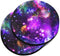 , Purple Marvel Nebula Galaxy Design Absorbent ROUND Fabric Felt Neoprene Car Coasters for Drinks, 2pcs Set...