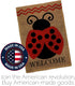 Welcome Ladybug Burlap Garden Flag - Friends Bugs & Frogs Butterfly Ladybugs Dragonfly Bee Springtime Insect Natural Wildlife - Yard Decorations H...