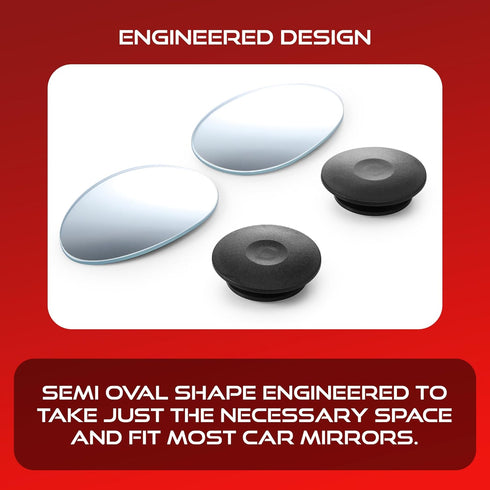 Blind Spot Car Mirrors: Semi Oval Convex Rear View/Side Car Mirror |Automotive Exterior Accessories | Blindspot Stick On Mirror For Car By Utopica...