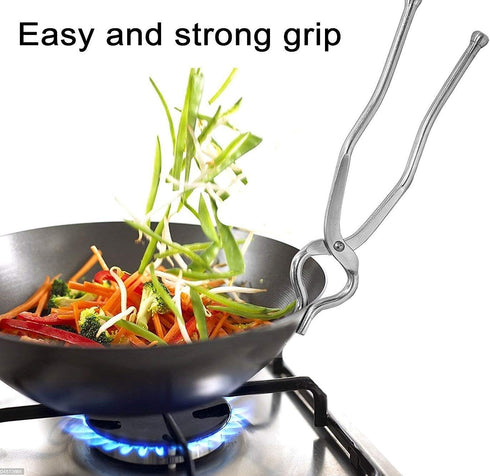 Stainless Steel Sansi/pakkad/Sandasi/pincer/chimta/Tongs/Utensil Holder with Handle Smart Kitchen Tool...