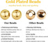 PH PandaHall 180pcs 18K Gold Plated Beads, 3mm 4mm 6mm Bracelet Bead Smooth Metal Spacer Beads Seamless Gold Ball Brass Tiny Bead for Summer Hawai...