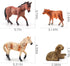 Farm Animals Cows Sheep Horses Toys 4PCS Realistic Cows Figures Horses Figurines Sheep Toys Playset for Toddlers Arab Foal Model for Birthday Part...