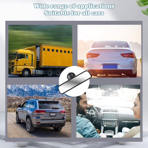 9.8'' Car Rear View Mirror with Suction Cup, Anti Glare Adjustable Auto Interior Rearview Mirror, HD Thickened Vehicle Inside Mirror Reduce Blind ...