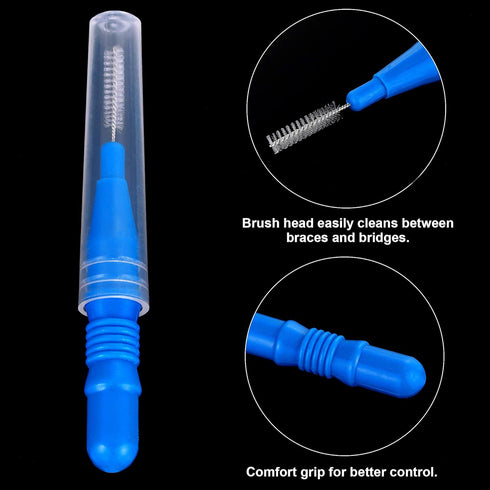 BBTO 100 Pcs Braces Dental Brush Flosser for Cleaner Interdental Brush Toothpick Dental Tooth Flossing Head Oral Dental Toothpick Cleaners Cleanin...