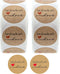 1000PCS Handmade with Love Stickers,1 Inch Small Round Brown Thank You Red Heart Baking Stickers Label Bakery Stickers for Baked Goods Packaging, ...