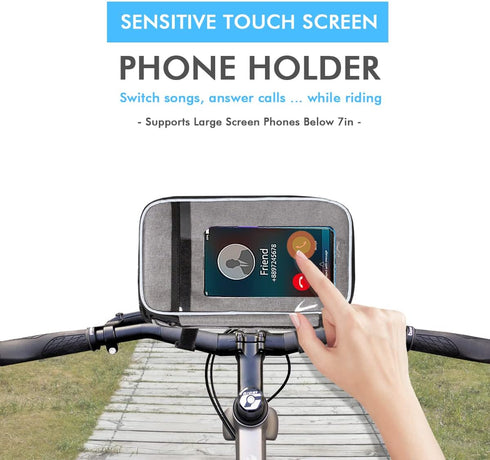 Bike Handlebar Bag, Bike Basket Front, Scooter Bag with Bike Phone Mount, Bike Cooler Bicycle Basket Road Mountain Bike Pouch Pack Cycling Accesso...