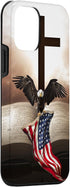 iPhone 12 mini Pretty Christian Cross Bible A Bald Eagle Grip American Flag Case...