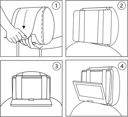 DVD Player Headrest Mount Holder Portable DVD Player Mount Car Back seat Headrest Holder for Swivel & Flip Portable DVD Player 7 inch to 12 inch -...
