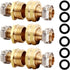 Solid Brass Garden Hose Repair Connector with Clamps Hose End Repair Kit,Fit for 5/8"Garden Hose Fitting,Male and Female Hose Fittings(5/8"-3 Set)...