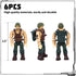 3 otters 6PCS Military Action Figures, Mini WWII Soldiers Army Model Building Block Toys with Military Weapons Accessories for Kids Party Favors G...