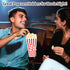 Plastic Popcorn Containers Red & White Striped Retro Style Reusable Popcorn Boxes for Movie Night 4”x8” (4 Pack)...