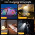 Camping String Lights 2 in 1 RGB & Warm String Lights 8 Lighting Modes Rechargeable String Lights Portable Camping Lights Camping Lantern Flashlig...
