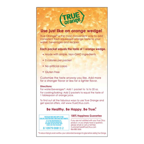 TRUE ORANGE Water Enhancer, Bulk Dispenser Pack - 100 Count (Pack of 1)| Zero Calorie Flavoring | For Water, Bottled Iced Tea & Recipes Flavor Pac...