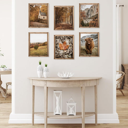 JarThenaAMCS 12Pcs Fall Wall Art Prints Country Autumn Landscape Art Poster Realistic Nature Scenery Wall Decor for Seasonal Home Gallery Living R...