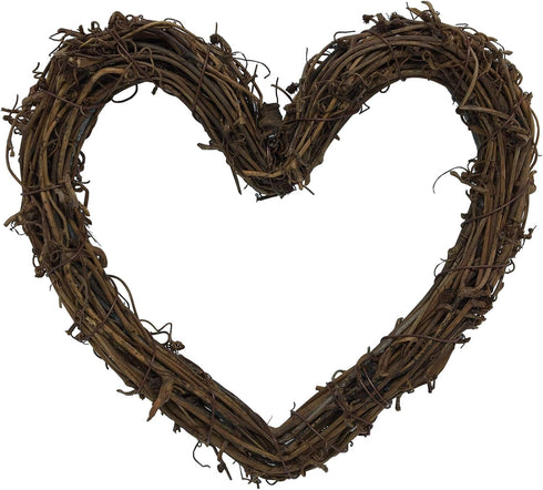 Amyzor Heart Shape Natural Grapevine Wreath Ring DIY Craft Vines Base Grapevine Roll for Rustic Summer Fall Christmas Wreath Door Garland Home Wed...