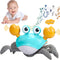 Crawling Crab Baby Toy Gifts Infant Tummy Time Toys Build in Rechargeable Battery,Baby Toys with Music and LED Light for 0-6 6-12 1-3 4+ Year Old ...