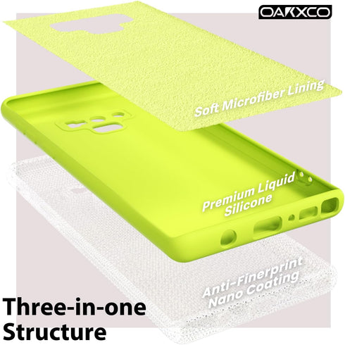 oakxco for Samsung Galaxy Note 9 Phone Case Liquid Silicone, Fluorescent Bright Solid Color, Cute Thin Slim Soft Rubber TPU Plain Smooth Gel Matte...