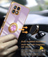 Dretal for T-Mobile REVVL 7 5G Case with 2X Screen Protector, 360° Rotatable Ring Holder Magnetic Kickstand,Plated Gold Edge Slim Soft TPU Protect...