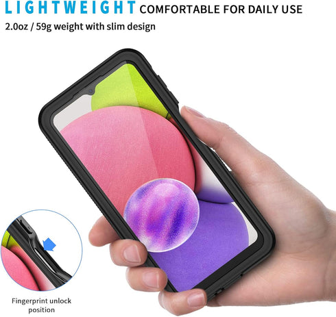 Lanhiem Samsung Galaxy A03s Phone Case, IP68 Waterproof Dustproof Case with Built-in Screen Protector, Full Body Heavy Duty Shockproof Protective ...