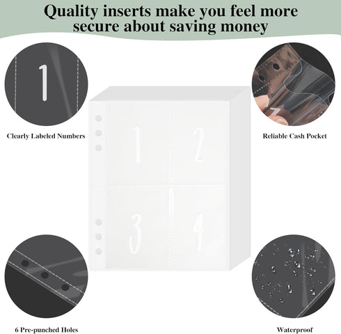 100 Envelope Savings Challenge Binder, Leather Budget Binder for Planning and Saving $5050, Daily Savings Planner, Easy and Fun Way to Save $5,050...