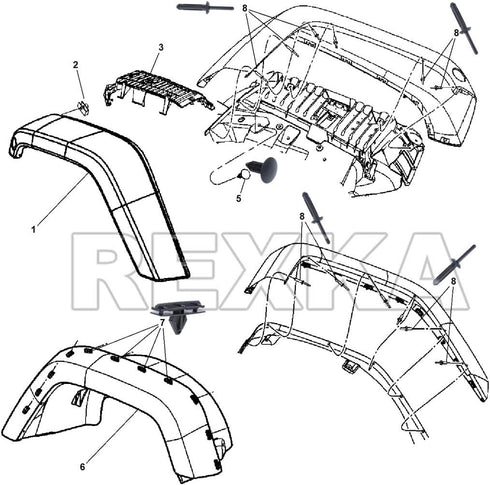Rexka Fender Flare Hardware Kit for 2007-2018 Jeep Wrangler JK & Unlimited JK 68039280AA 6030441 6506007AA (Pack of 45)...