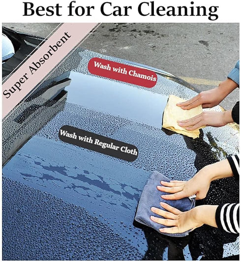 Chamois Car Drying Towel XL Mega Size (5.7-6.2 sq ft) Chamois Cloth for Car Wash Towels Drying Real Leather Absorbent Fast Drying Natural Chamois ...