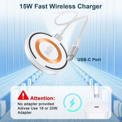 15W Samsung Wireless Charger Stand for Galaxy S24 Ultra S24 5G S23 Plus FE S22 S21 S20 Z Fold 5 Flip, Fast Charging Magnetic Pad iPhone 15 MagSafe...