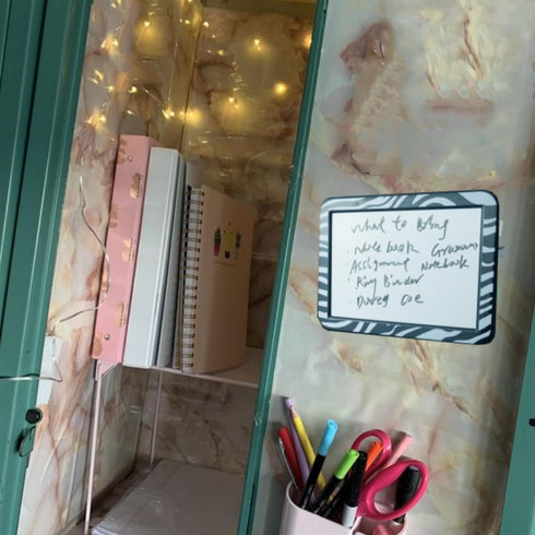 5x7 inch Zebra Design Magnetic Pocket Locker Mirror & Magnetic Locker Dry Erase Board Set for School Locker, Bathroom, Household Refrigerator,Work...