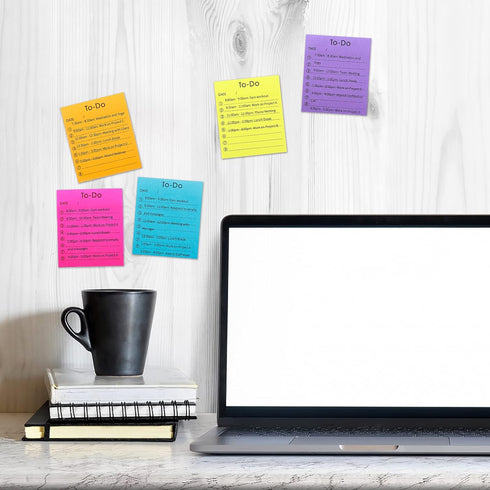 to Do List Self-Stick Notes, 6 Pack Colorful to Do List Sticky Notepads Lined Post It Notes Daily Planner Sticky Notes Home School Office Supplies...