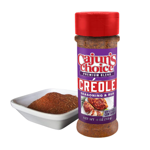 Cajun's Choice Creole Seasoning - 3.8 oz, Low Sodium, All Natural, Gluten-Free - Authentic Louisiana Spice for Meats, Seafood & Soups...
