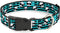 Buckle-Down 16-23" Multi Panda W/Sunglasses Stripe Turquoise/Black Plastic Clip Collar, Wide Medium...