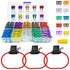 MuHize ATO/ATC Fuse Kit with Inline Holders - 3 Inline 12 AWG Fuse Holders and 100pcs Standard Blade Fuses(2A 3A 5A 7.5A 10A 15A 20A 25A 30A 35A) ...