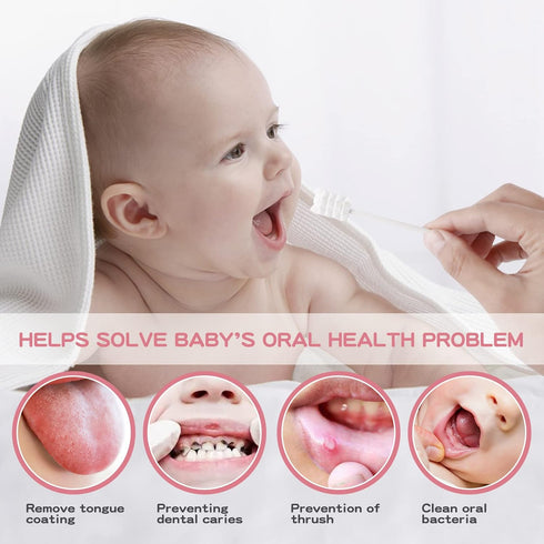 60Pcs Baby Tongue Cleaner, Baby Toothbrush, Disposable Baby Mouth Cleaner, Soft Gauze Toohthbrush Newborn Oral Cleaning Stick Dental Care for 0-36...