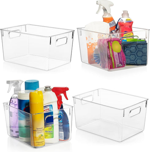 ClearSpace Clear Plastic Storage Bins – Pantry Organizers & Storage Containers, Cabinet Organizer - Home Organization Must Haves for Kitchen, Laun...