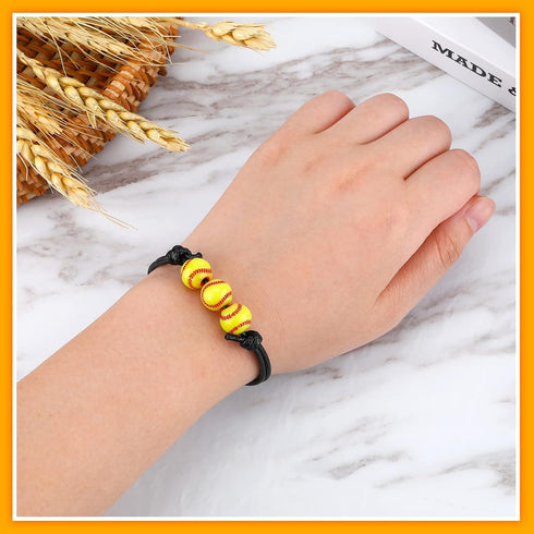 20 Pcs Sports Party Favors Charm Bracelets,Soccer Basketball Football Baseball Volleyball Bead Ball Bracelets Adjustable Inspirational Wristbands ...