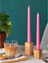 CANDWAX 8 inch Taper Candles Set of 4 - Dripless and Smokeless Candle Unscented - Slow Burning Candle Sticks - Pink Candles Taper...