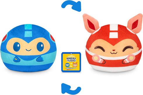 TeeTurtle Mega Man Reversible 4" Plushie - Mega Man and Rush - Officially Licensed Capcom Cute Kawaii Soft Stuffed Animal Fidget Toys...