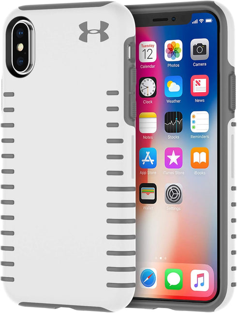 Under Armour UAIPH-011-WGR-V UA Protect Grip Case for iPhone Xs & iPhone X - White/Graphite...