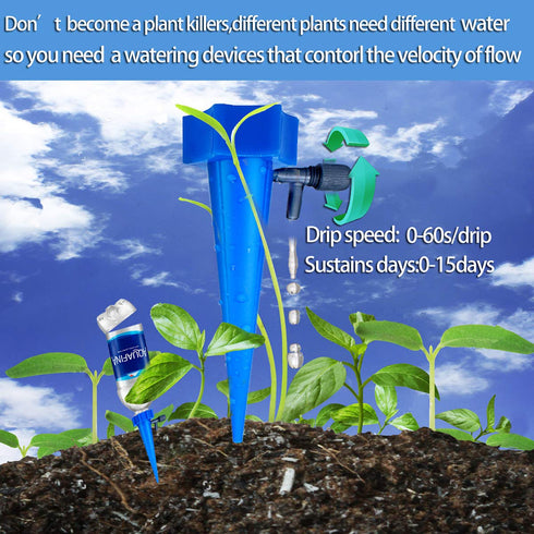 Self Plant Watering Spikes 12 Pack Auto Drippers Irrigation Devices Vacation Automatic Plants Water System with Adjustable Control Valve Switch De...