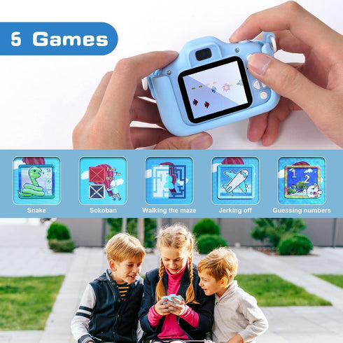 Kids Camera, Kids Selfie Camera with Unicorn Silicone Cover, Digital Camera with Photo Stickers and Puzzle Games, Boys and Girls Gifts, with 32GB ...