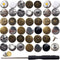 RONYOUNG 100PCS Jeans Buttons Pins with Screwdriver, Jean Buttons for Loose Jeans, Removable Instant Metal Buttons, No-Sew Replacement Buttons for...