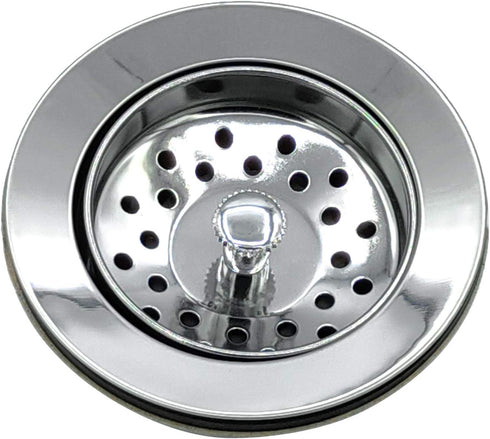 Basket Strainer 4 Inch Kitchen Sink Steel Drain with ABS Base and Removable Strainer Assembly, for American Standard Kitchen Sink with 3-1/2 Inch ...